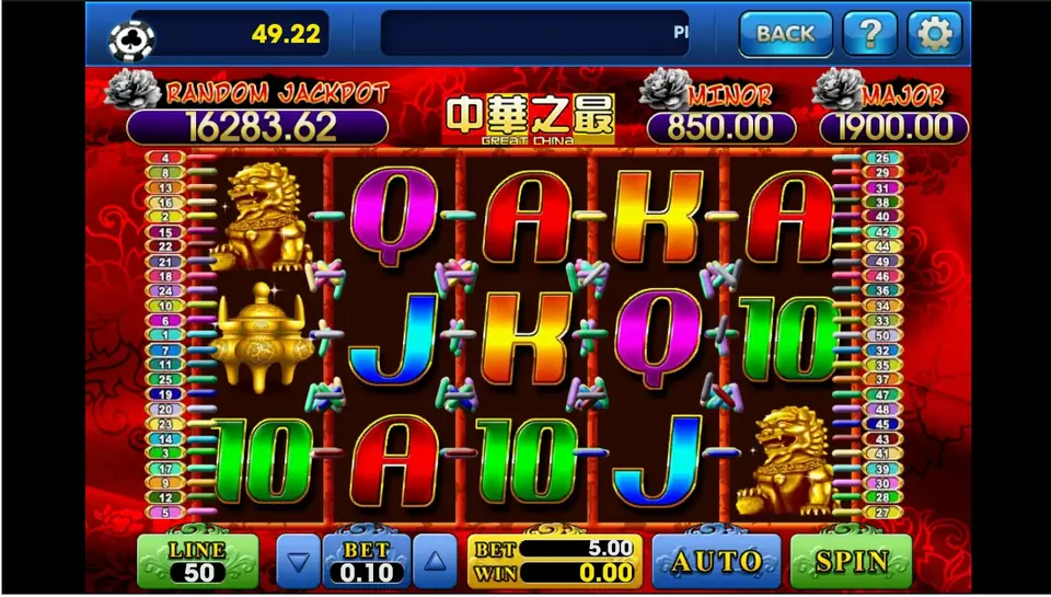 Great China reels with the panda wild on the second reel