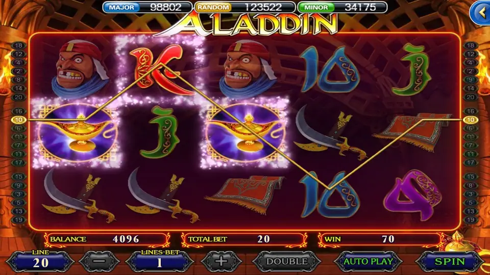 Aladdin bonus or free games screen on 918Kiss