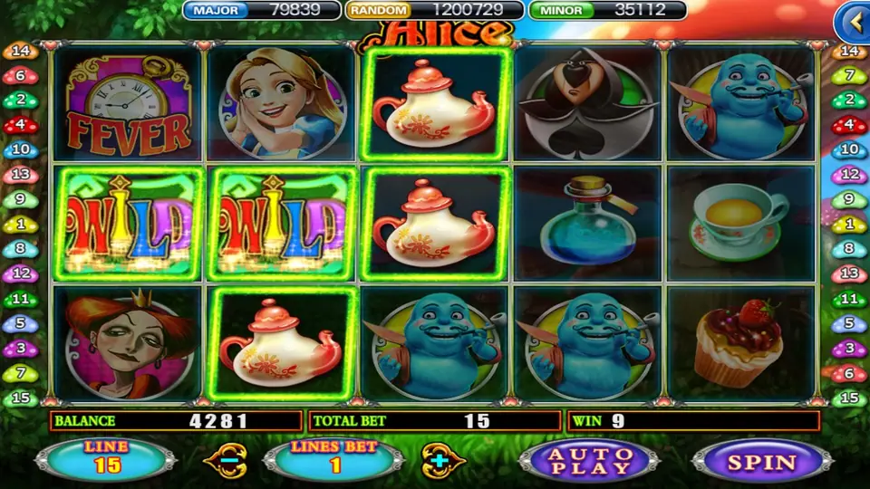 Alice introduction scene with 3D Wonderland characters