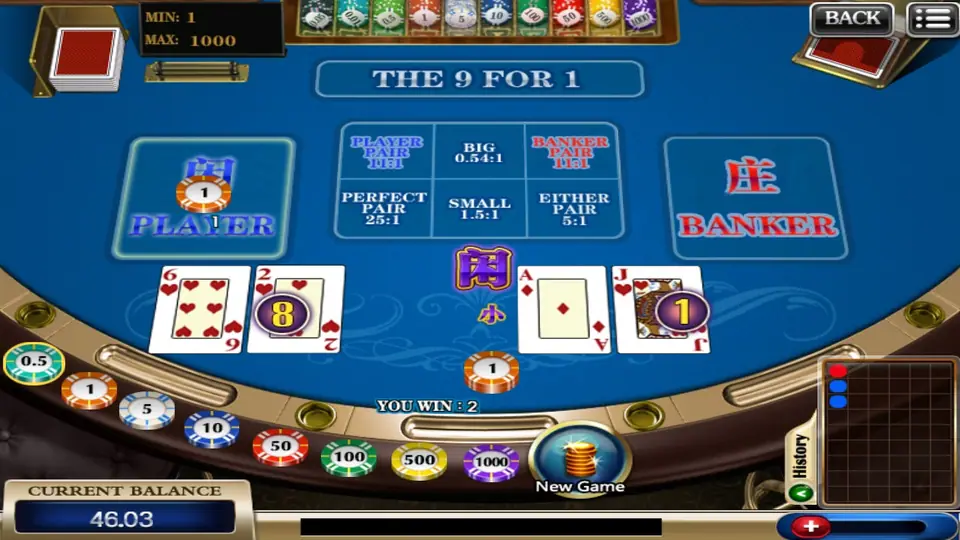 Baccarat cards dealt with hand totals shown on the 918Kiss table