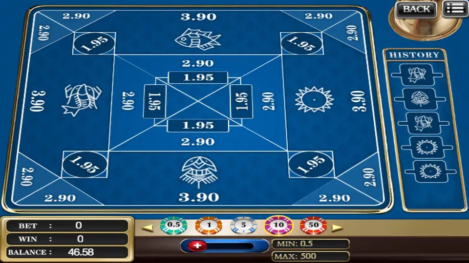 Belangkai table in the 918Kiss app with the dice bowl and betting areas