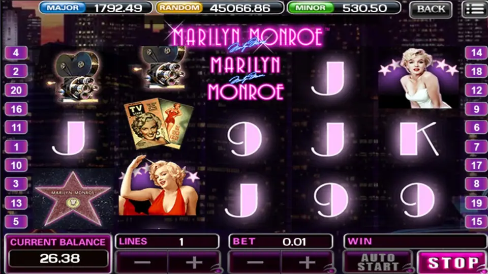 Marilyn Monroe slot lobby tile in the ACE333 app