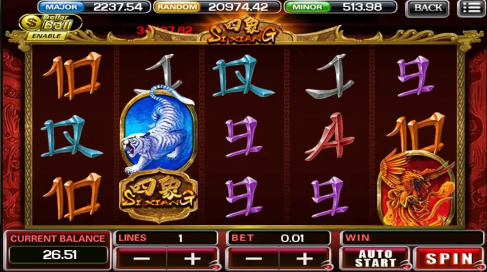Close view of the Si Xiang beast symbols including the turtle and snake