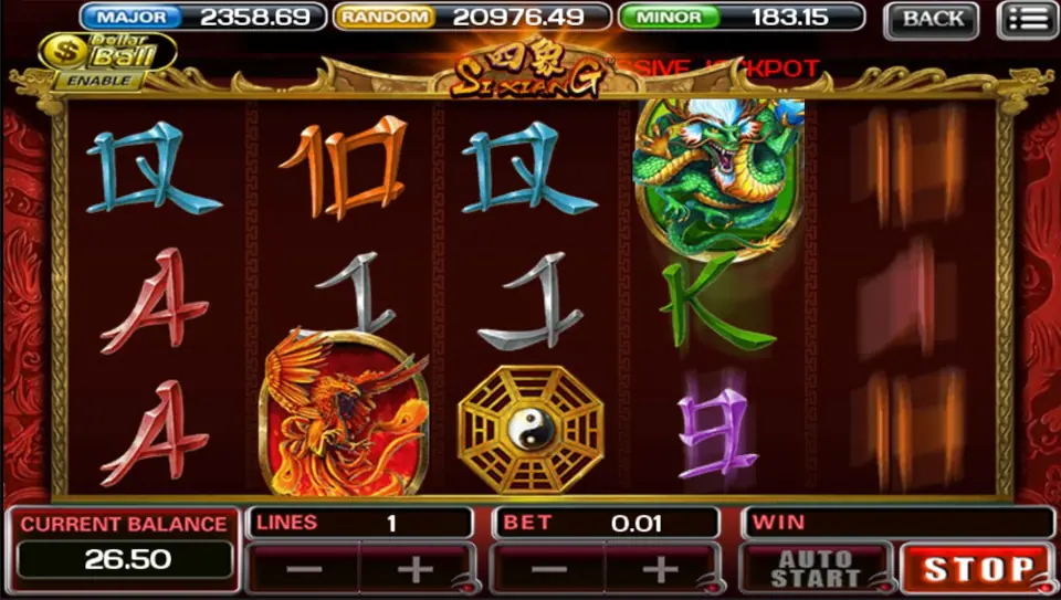 Si Xiang logo scatters on the first three reels