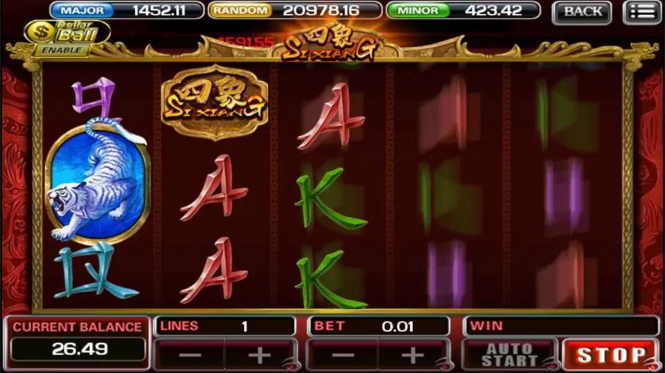 Si Xiang reels after a spin with beast symbols across the middle row
