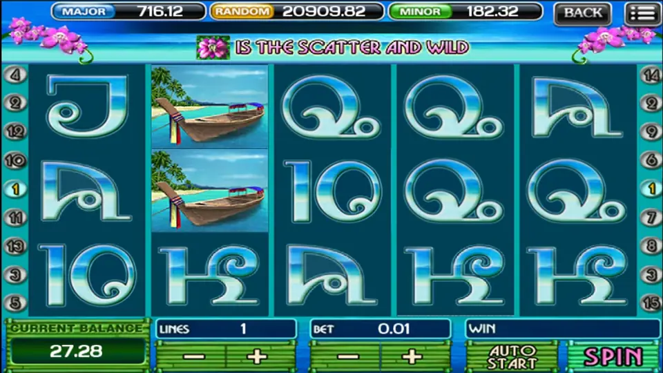 Thai Paradise bet panel with line bet and total bet