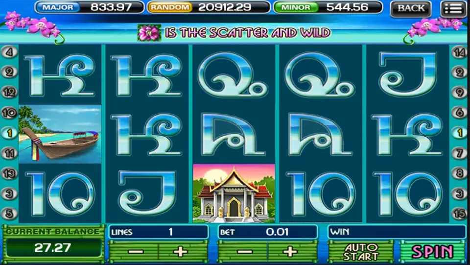 Thai Paradise red or black gamble screen