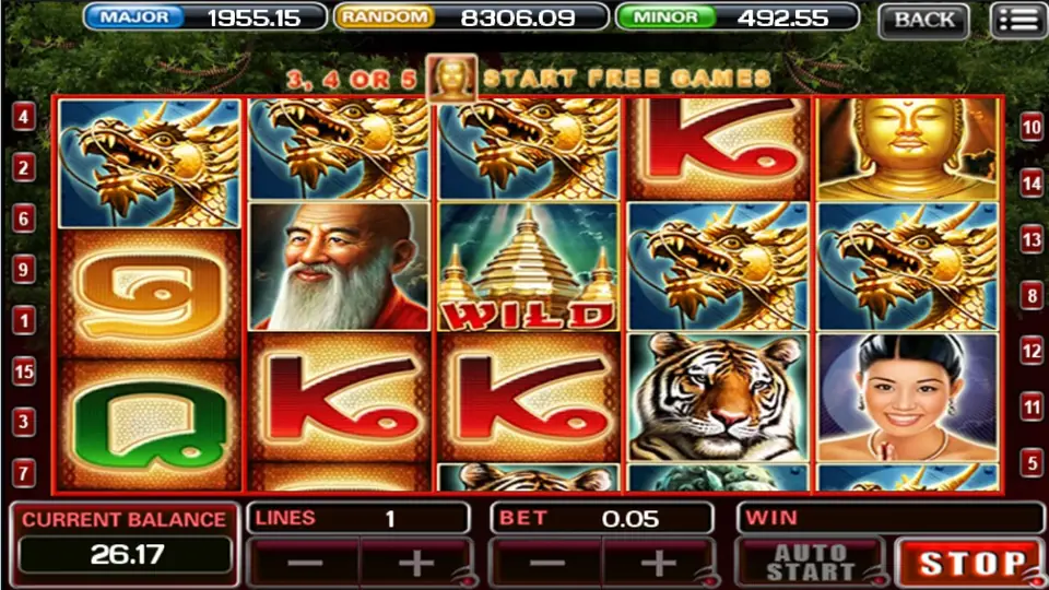 Three Golden Buddha scatters triggering the Thai Temple free spins