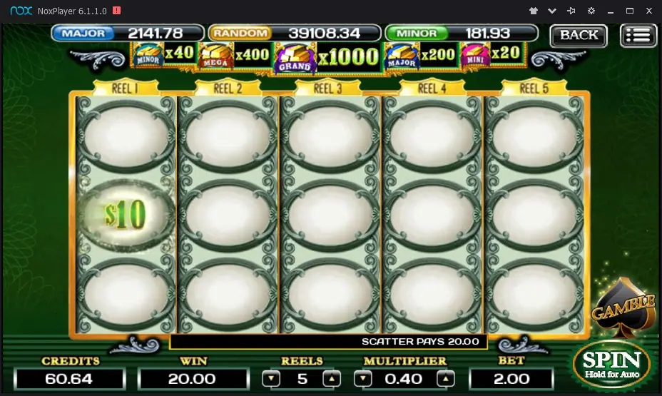 The Green Machine Deluxe reels with green cash-value symbols on ACE333