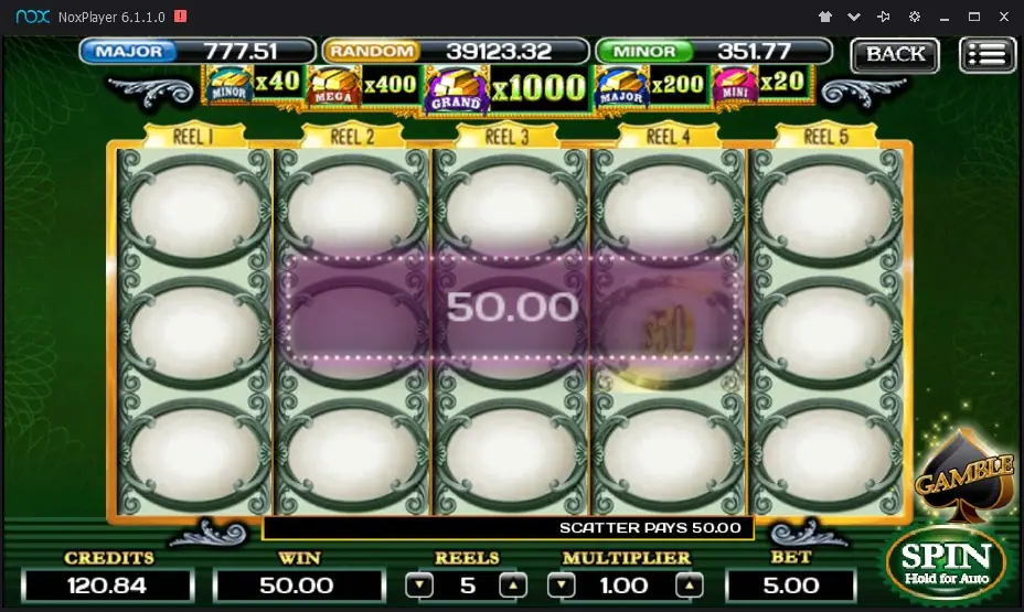 The Green Machine Deluxe paytable and bet screen