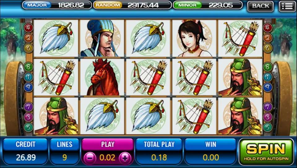 Kingdom selection screen in Three Kingdom