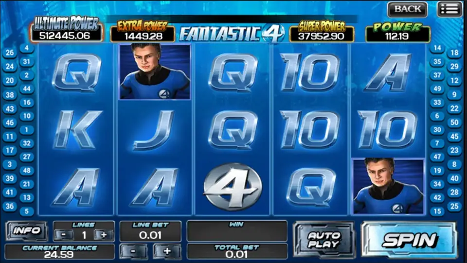 Fantastic 4 free spins counter after a superhero bonus