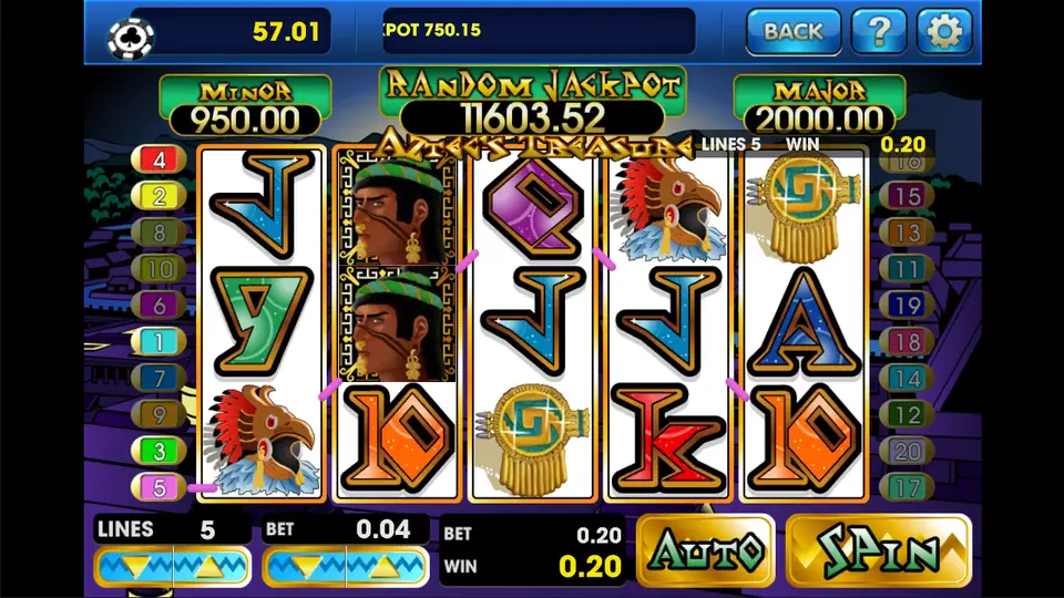 Golden idol scatters landing on the Aztecs Treasure reels to start free spins
