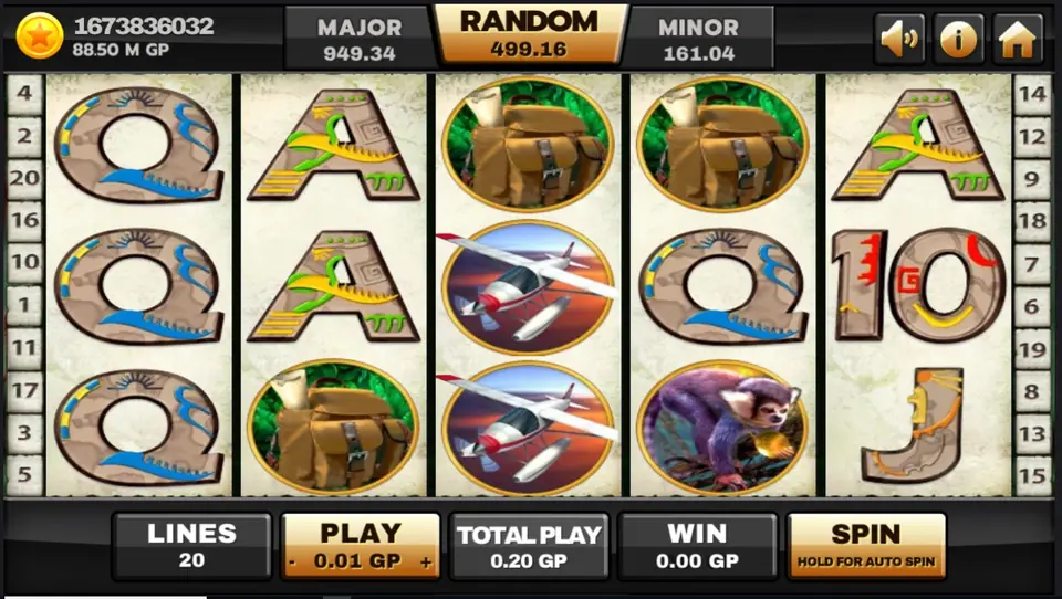 Azteca slot on Joker123 with carved mask symbols and a golden temple