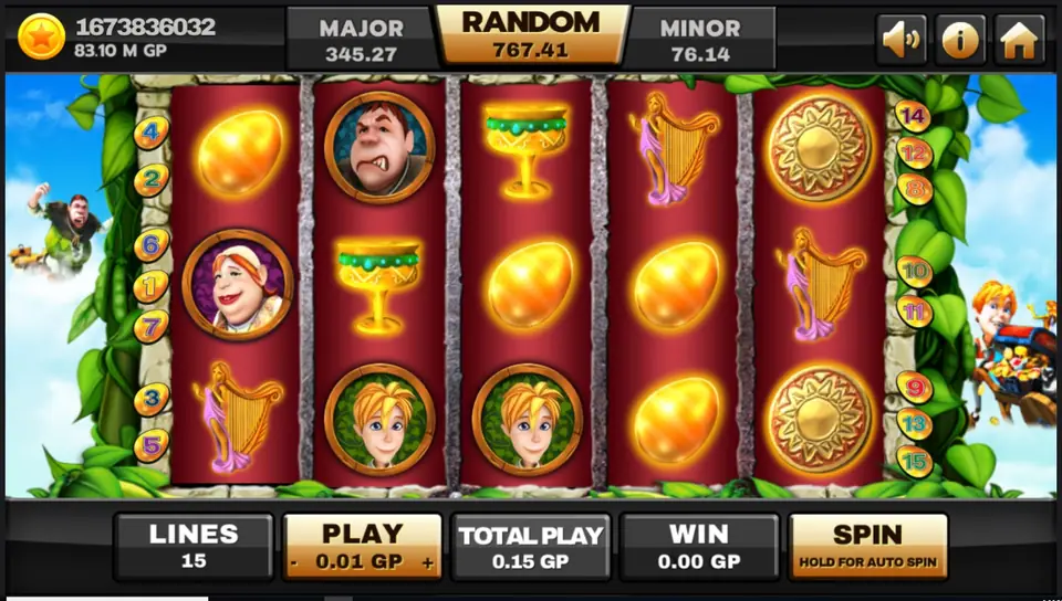 Beanstalk slot on Joker123 with Jack, the giant's castle and a climbing beanstalk