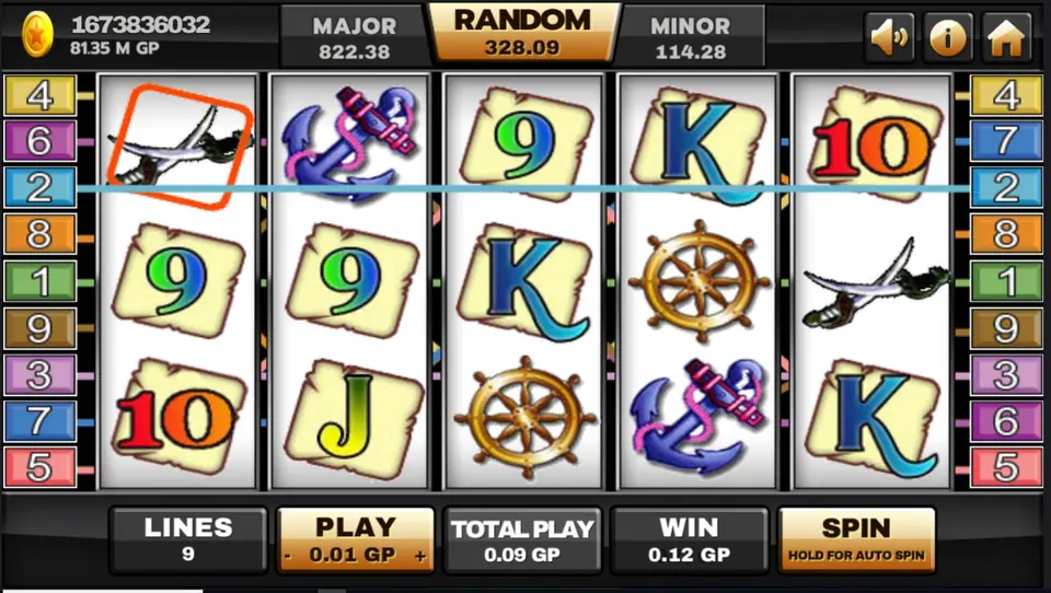 Captain Treasure bet setting being adjusted before a spin