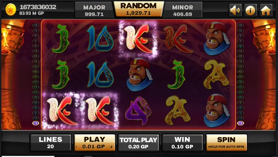 Genie character celebrating a line win across the Genie reels