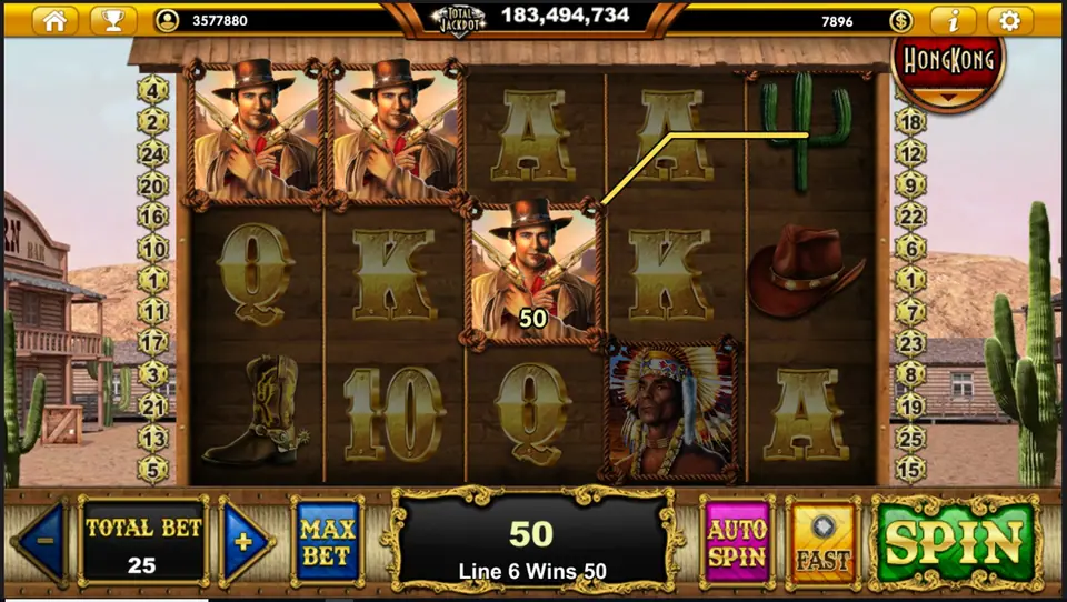 Outlawed Gunslinger badge wild completing a winning line