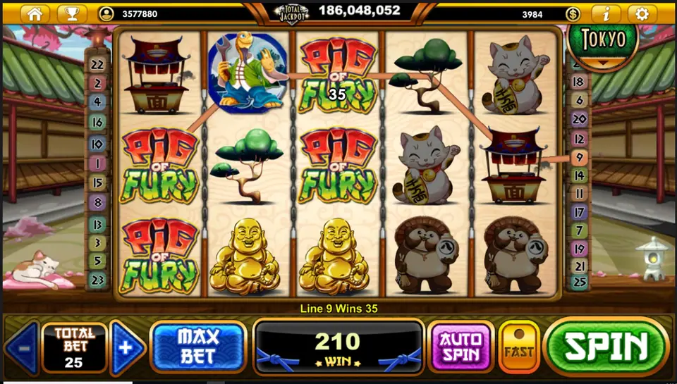 Pig of Fury bet and autoplay controls