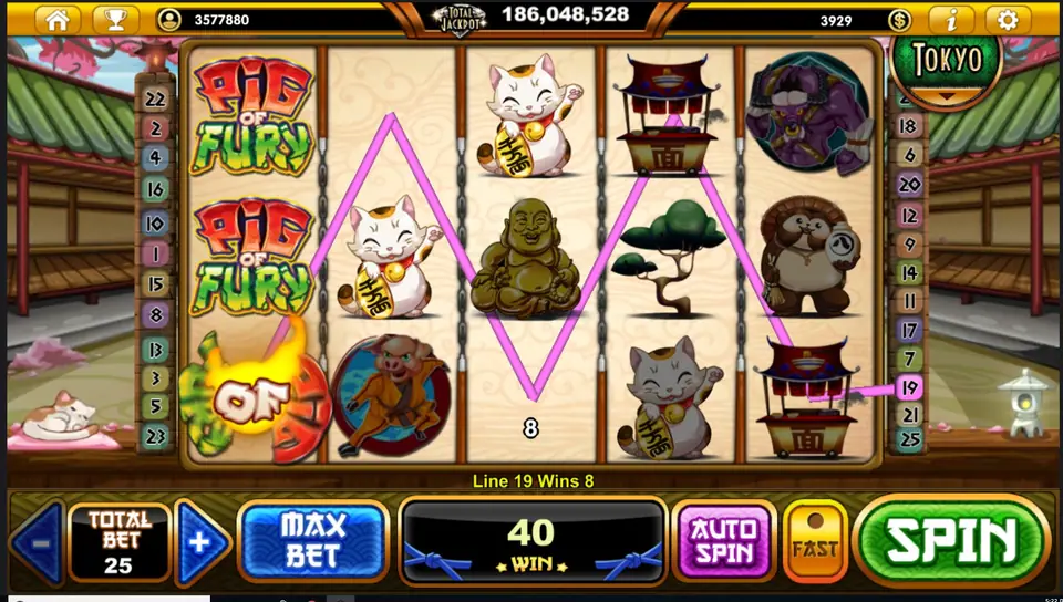 Pig of Fury logo wild filling a gap in a winning line
