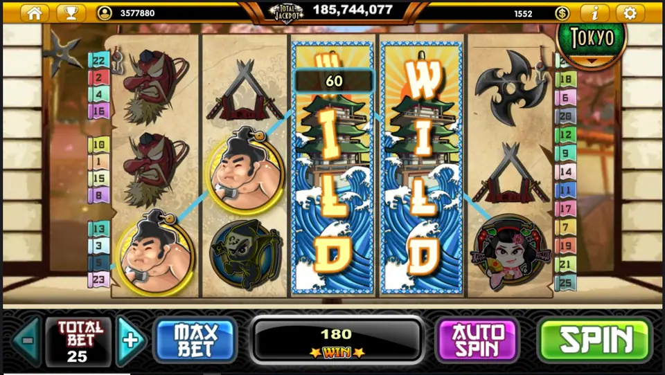 Samurai Heroes free spins round triggered by cherry tree scatters