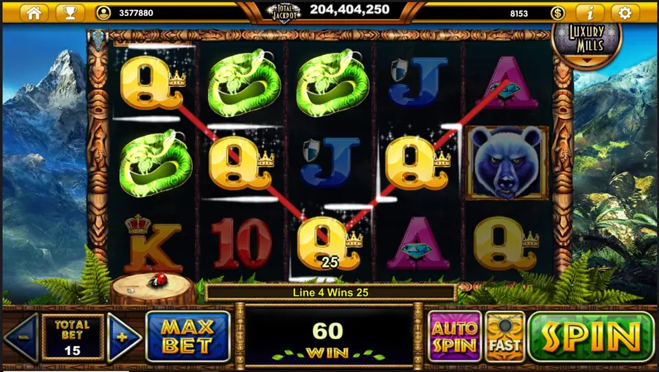Spirit Bear paytable showing the bear, animal and card symbols