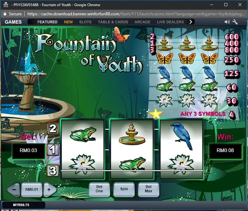 Lucky Palace slot screen showing scatter symbols spread across the reels