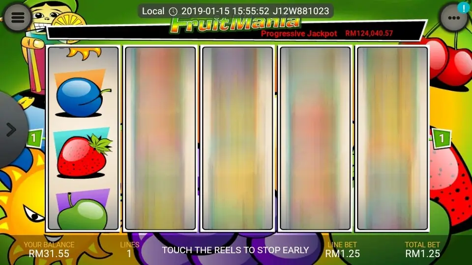 Fruit Mania scatter symbols spread across the reels