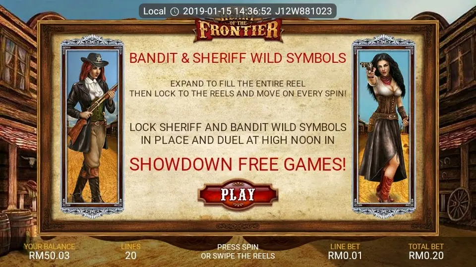 Heart of the Frontier Wild West reels on LPE88 with sheriff and bandit symbols