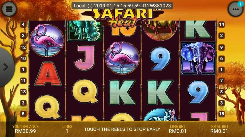 Safari Heat free spins round with the tripled win counter
