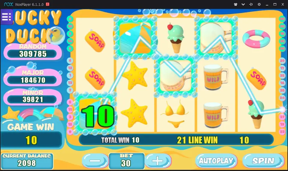 Single, double and triple BAR symbols in Lucky Duck