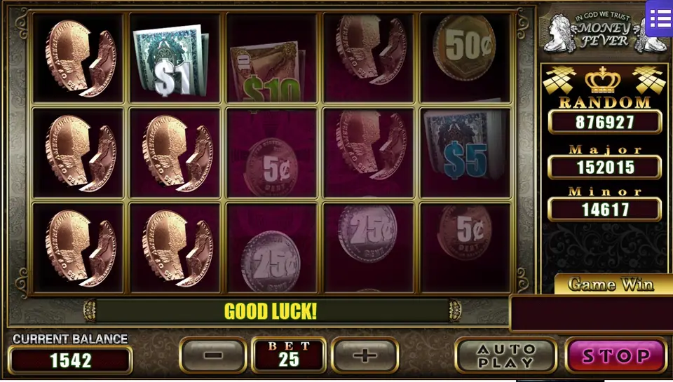 Money Fever reels on Mega888 with pennies, silver coins and banknote bundles