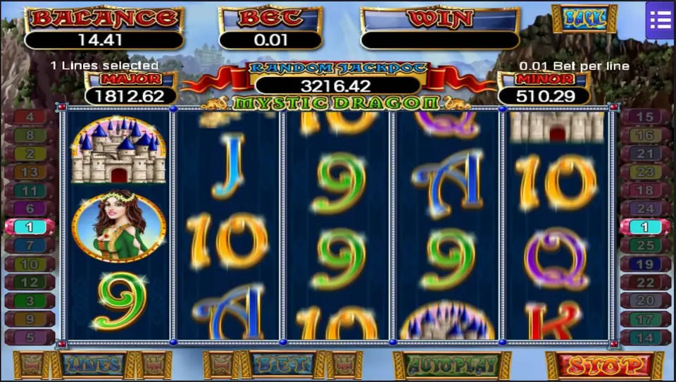 Dragon scatter symbols landing on the Mystical Dragon reels