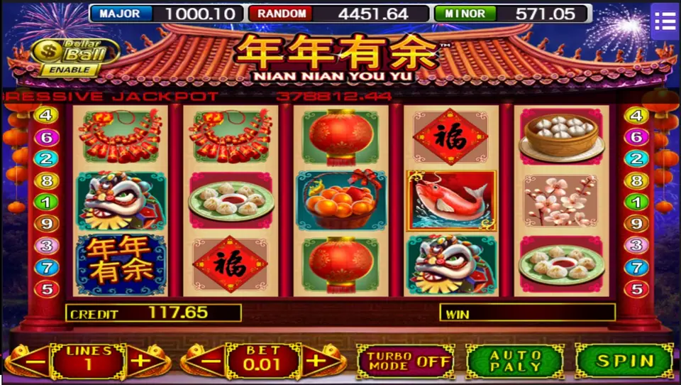 Cherry blossom and lantern symbols in Nian Nian You Yu