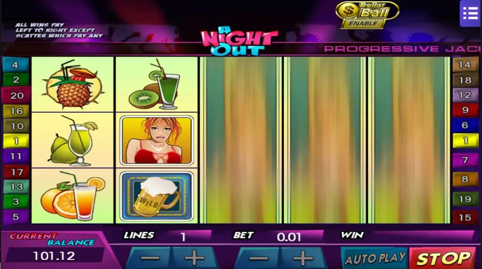 Night Out reels on Mega888 against a plain purple background