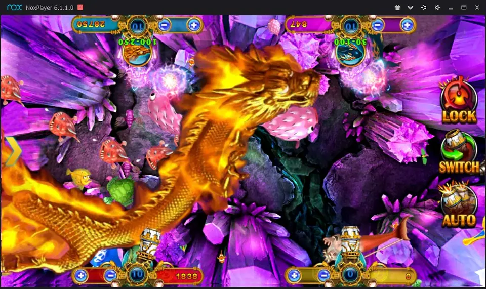 Ocean King fish shooting table on Mega888 with schools of fish crossing the screen