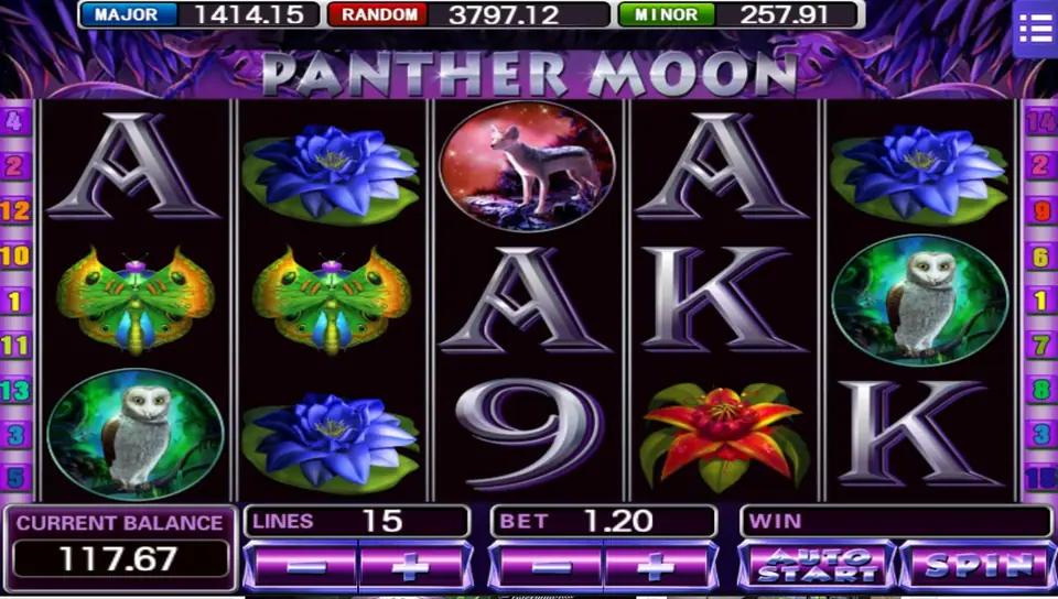 Panther Moon reels on Mega888 with a black panther under a full moon