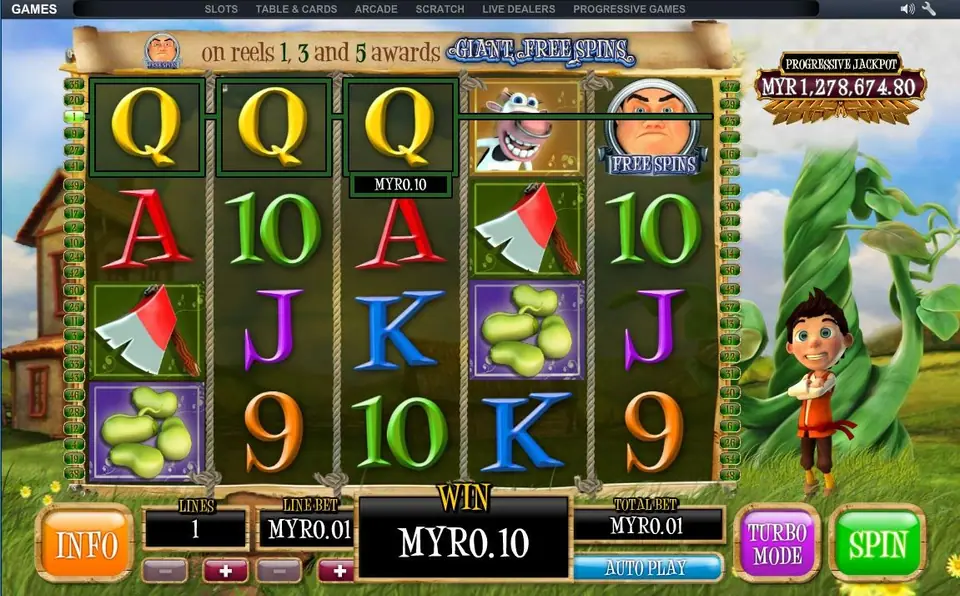 Bounty of the Beanstalk five-reel, four-row grid on NTC33