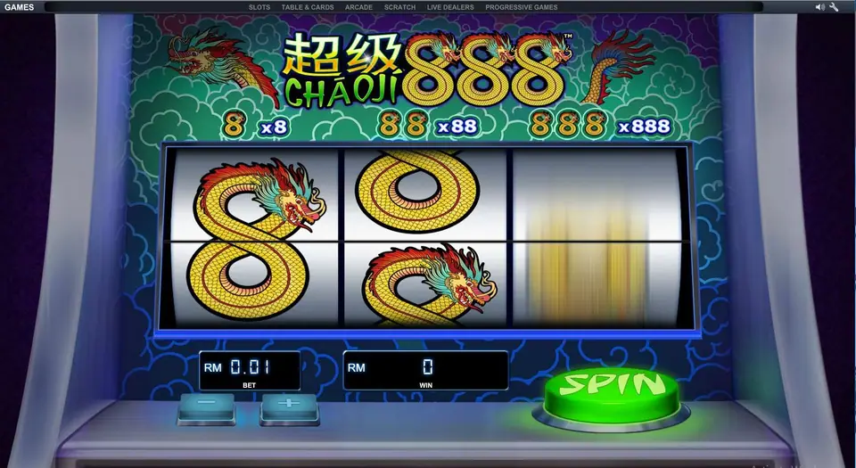 Chao Ji 888 bet setting at 0.01 credit per spin