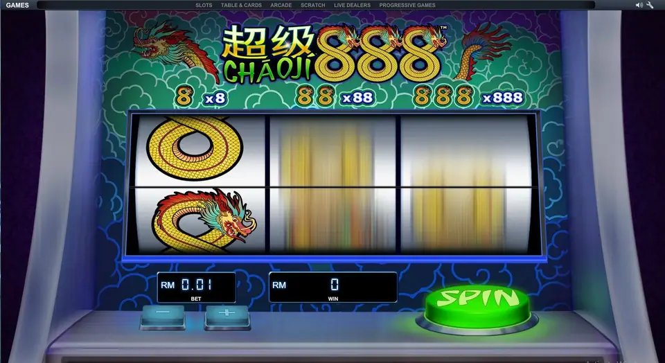 Balance counter on the left of the Chao Ji 888 screen