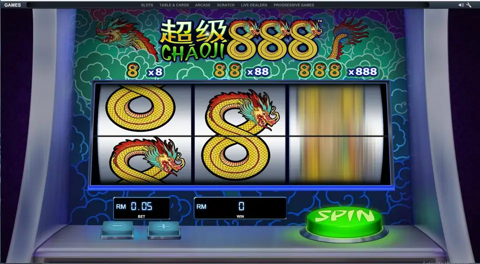 Chao Ji 888 reels mid-spin with gold symbols