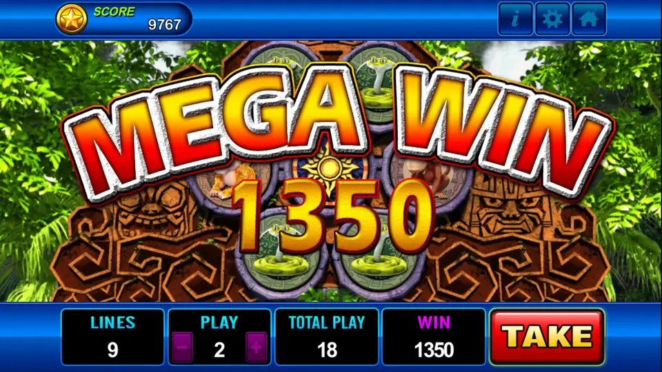 Amazon Jungle win celebration on the Play8oy screen