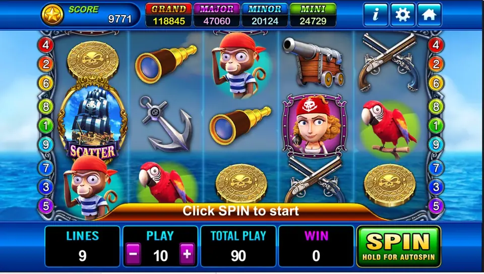 Captain Roger pirate slot on Play8oy with ship-deck reels