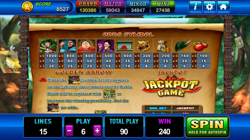 Sticky wilds held on the reels during Robin Hood free spins