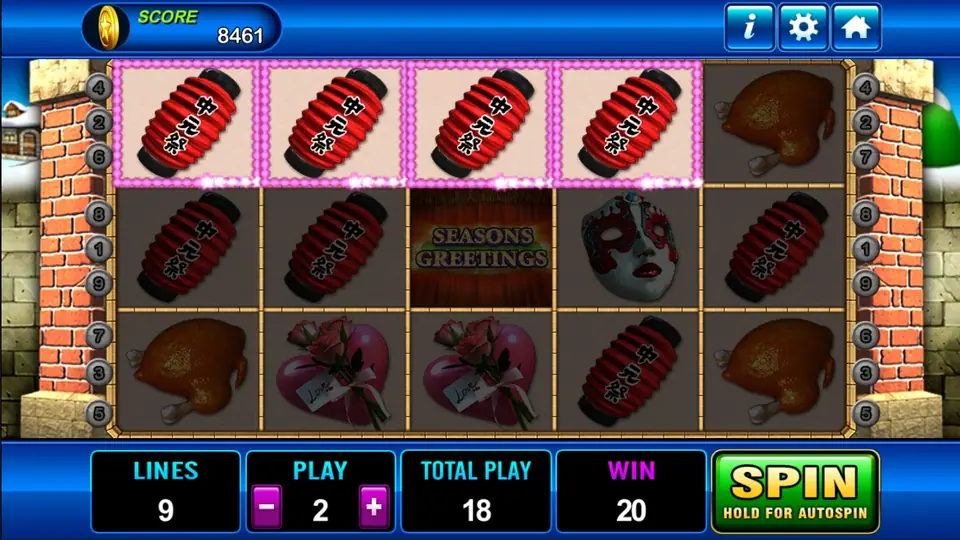 Seasons Greeting reels on Play8oy with pudding, turkey and Santa symbols