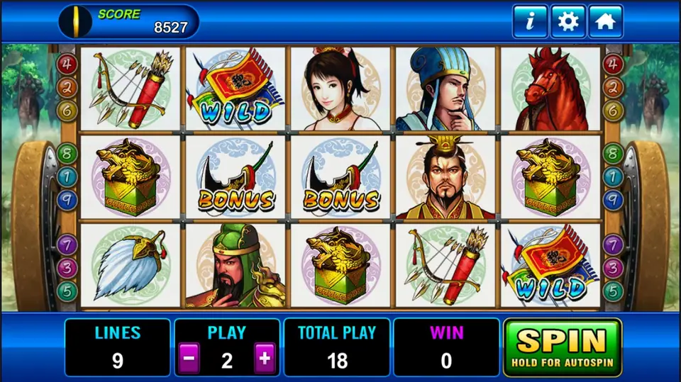 Three Kingdom on Play8oy showing the map with three colour-coded kingdoms