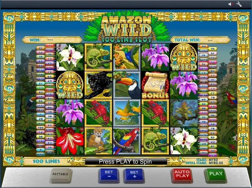 Amazon Wild on Rollex11 with jungle wildlife on a five-reel, four-row grid