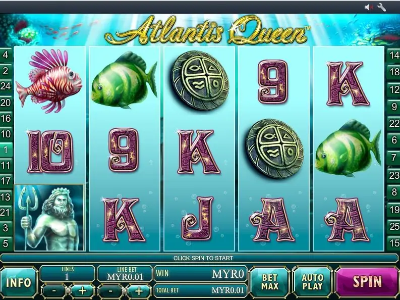 Sunken temple ruins in the background of Atlantis Queen
