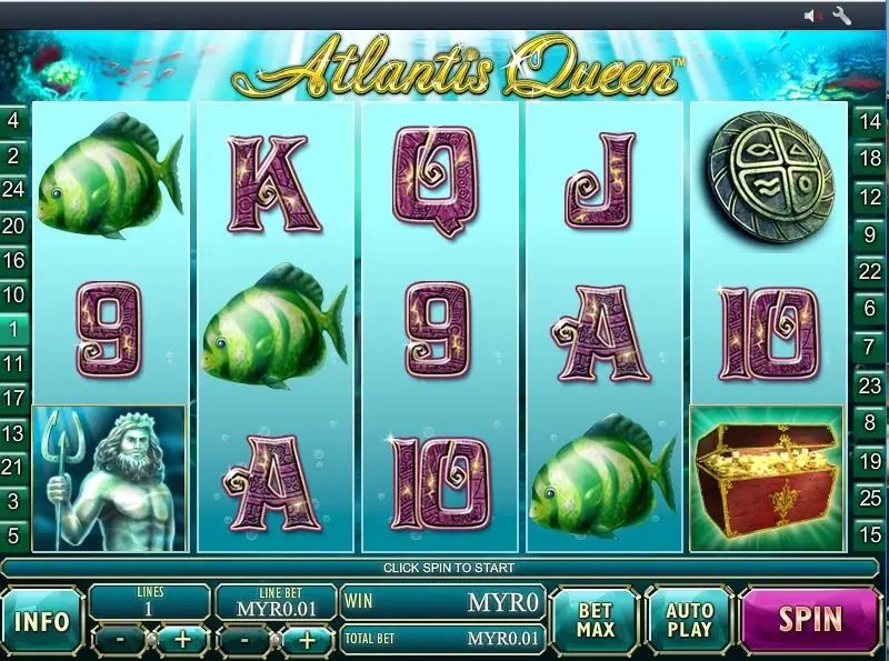 Atlantis Queen help screen with feature details