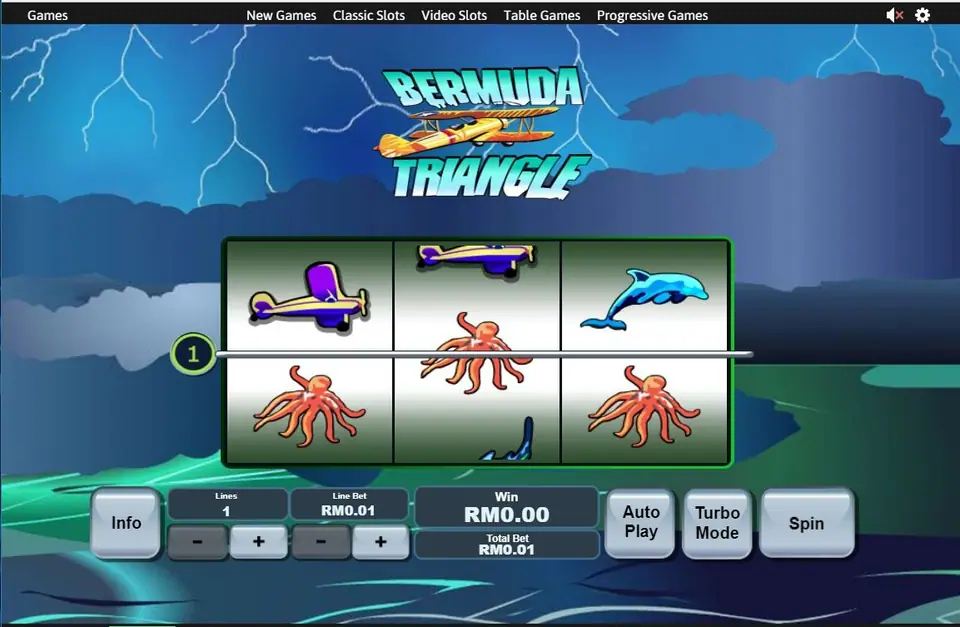 Bermuda Triangle three-reel slot on Rollex11 with a deep-sea backdrop